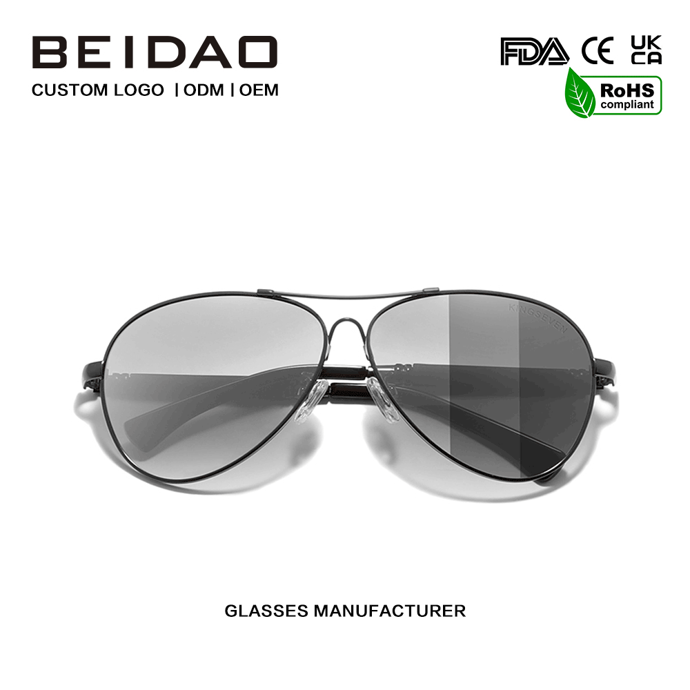 Сучасні поляризовані фотохромні лінзи Сонцезахисні окуляри для водіння в сплавній оправі