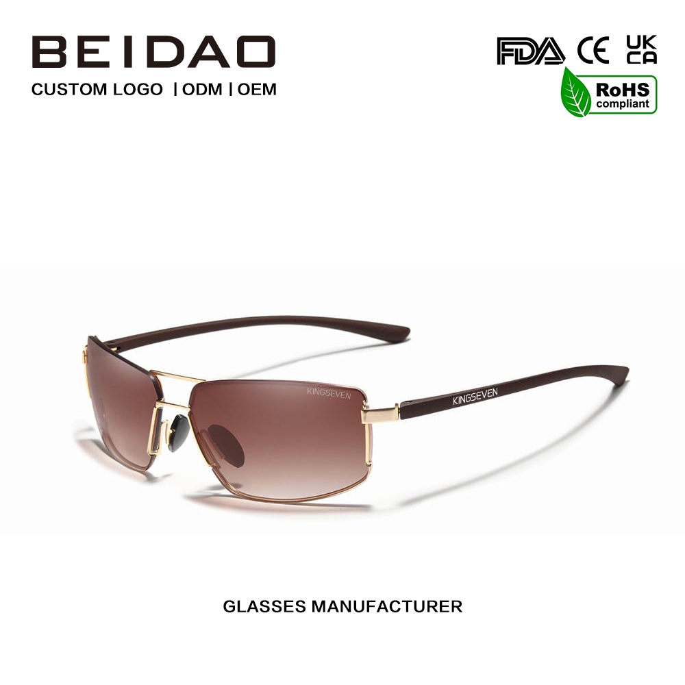 Вінтажні квадратні алюмінієві поляризовані сонцезахисні окуляри унісекс